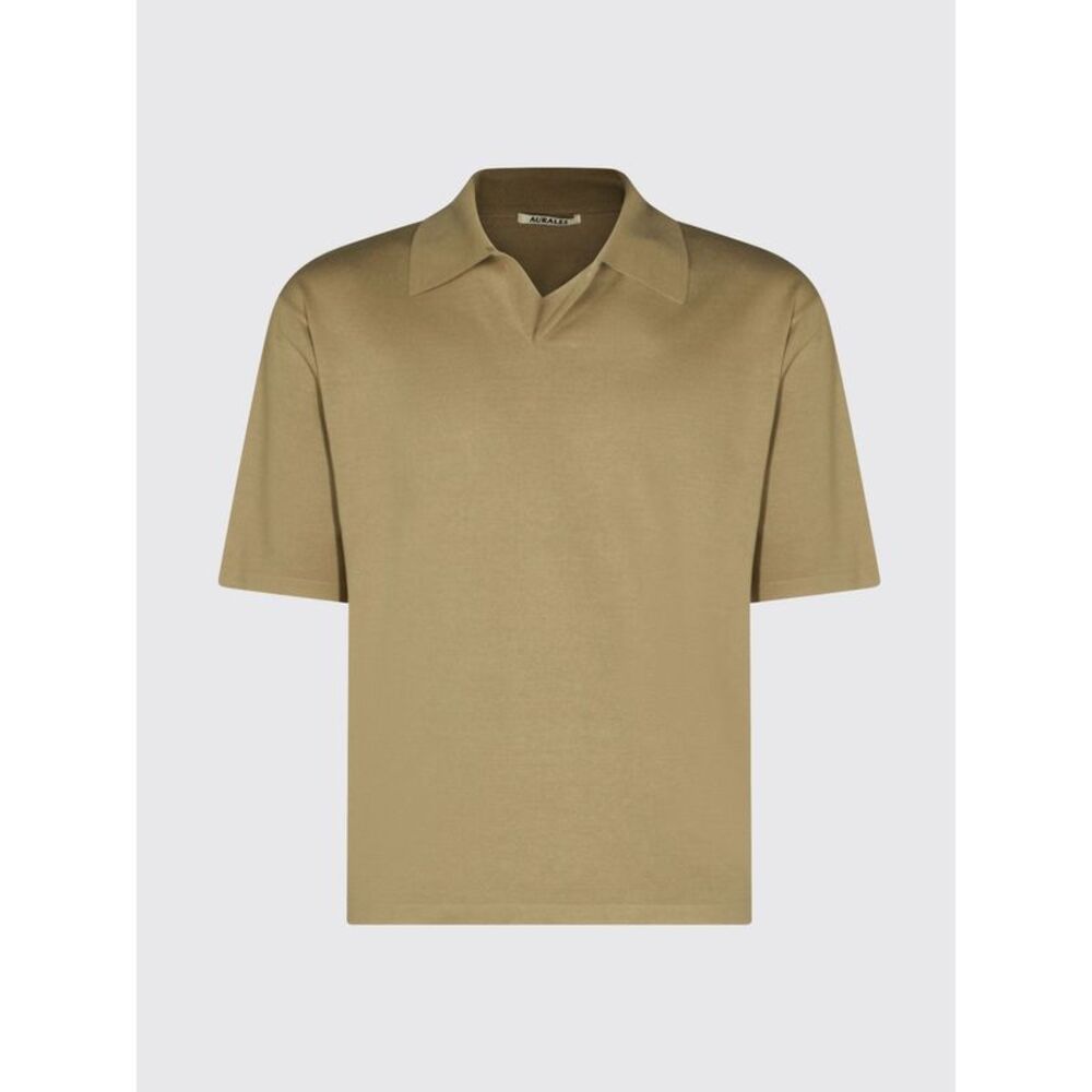 Auralee Polo Shirt Men Kaki - Picture 2 of 4